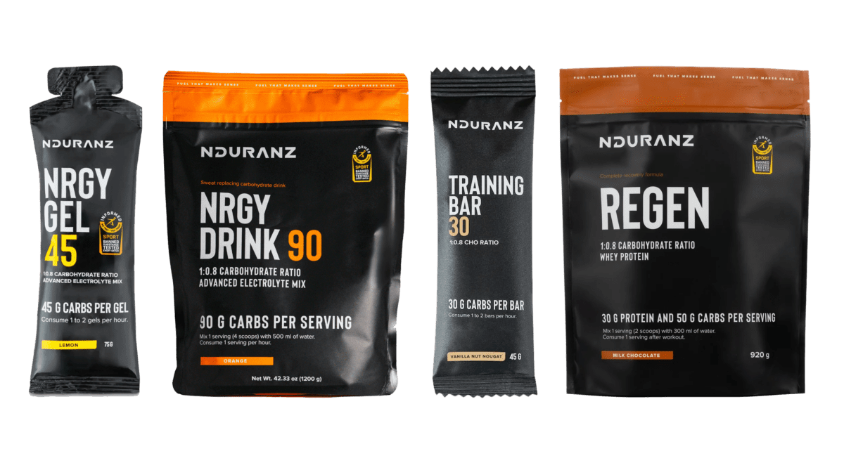 Nduranz Nrgy Gel 45 + Nrgy Drink 90 + Training Bar 30 + Regen