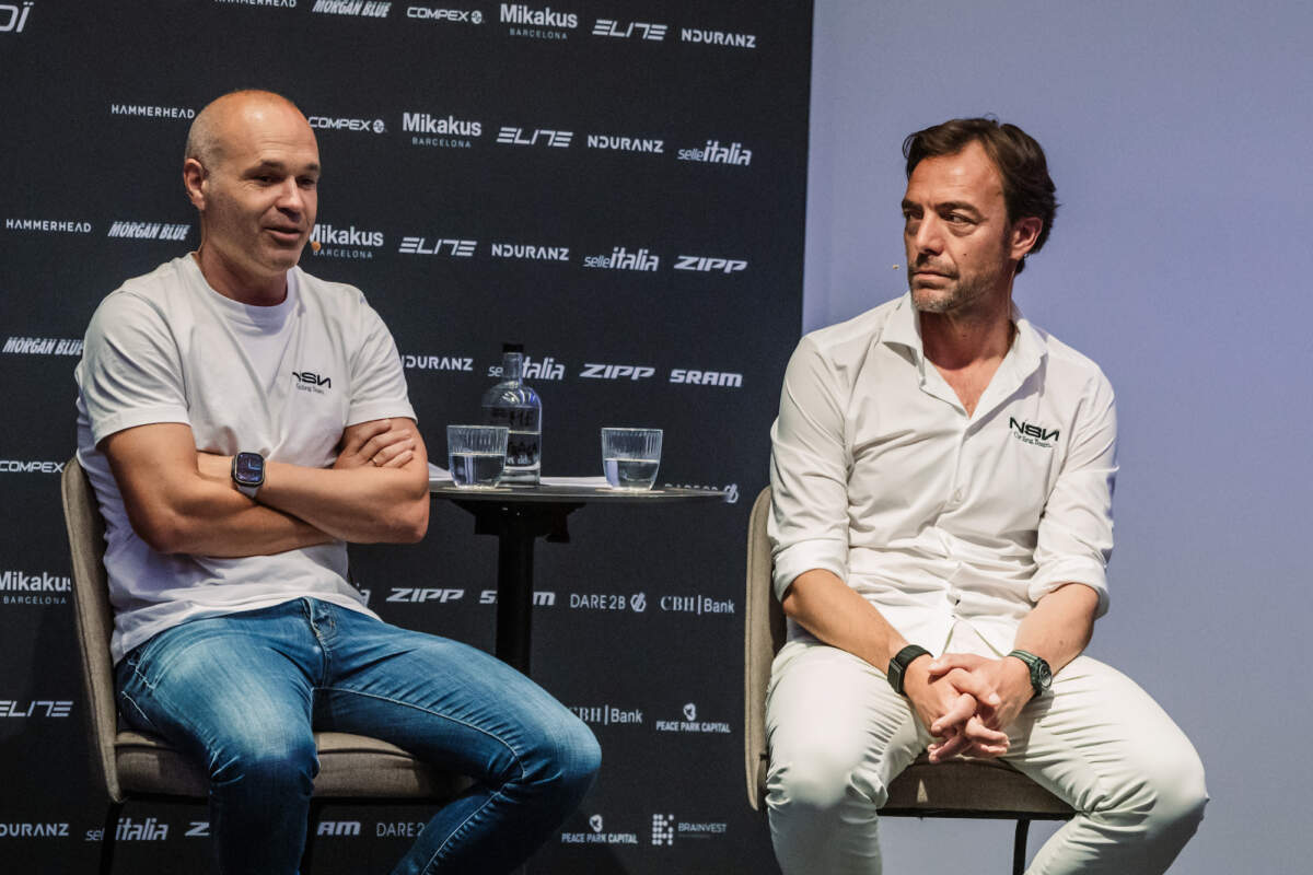 Andrés Iniesta, NSN Cycling Team press conference
