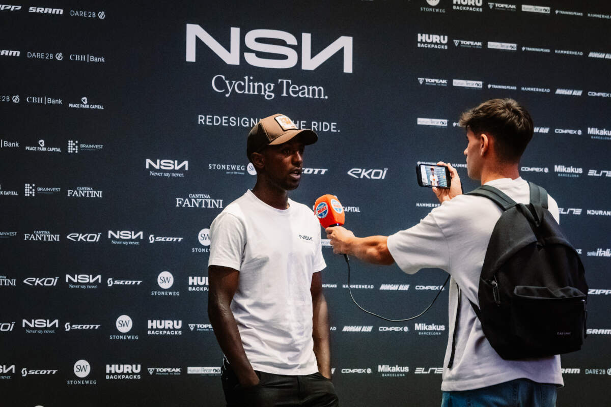Biniam Girmay, NSN Cycling Team press conference