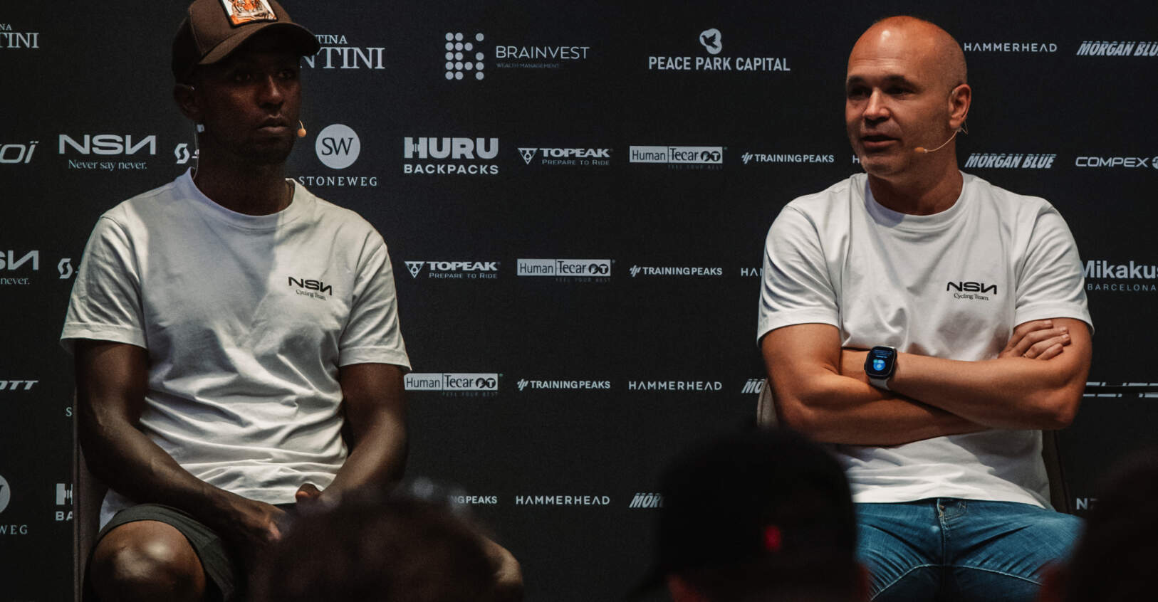 Biniam Girmay and Andrés Iniesta, NSN Cycling Team press conference